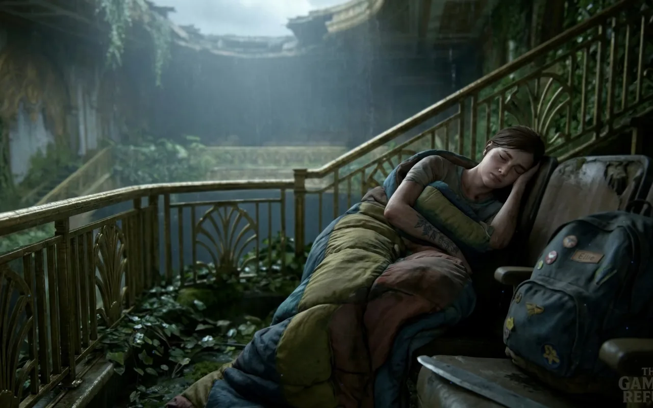The Last Of Us: Ellie Sleeping In The Theater Hideout live wallpaper preview