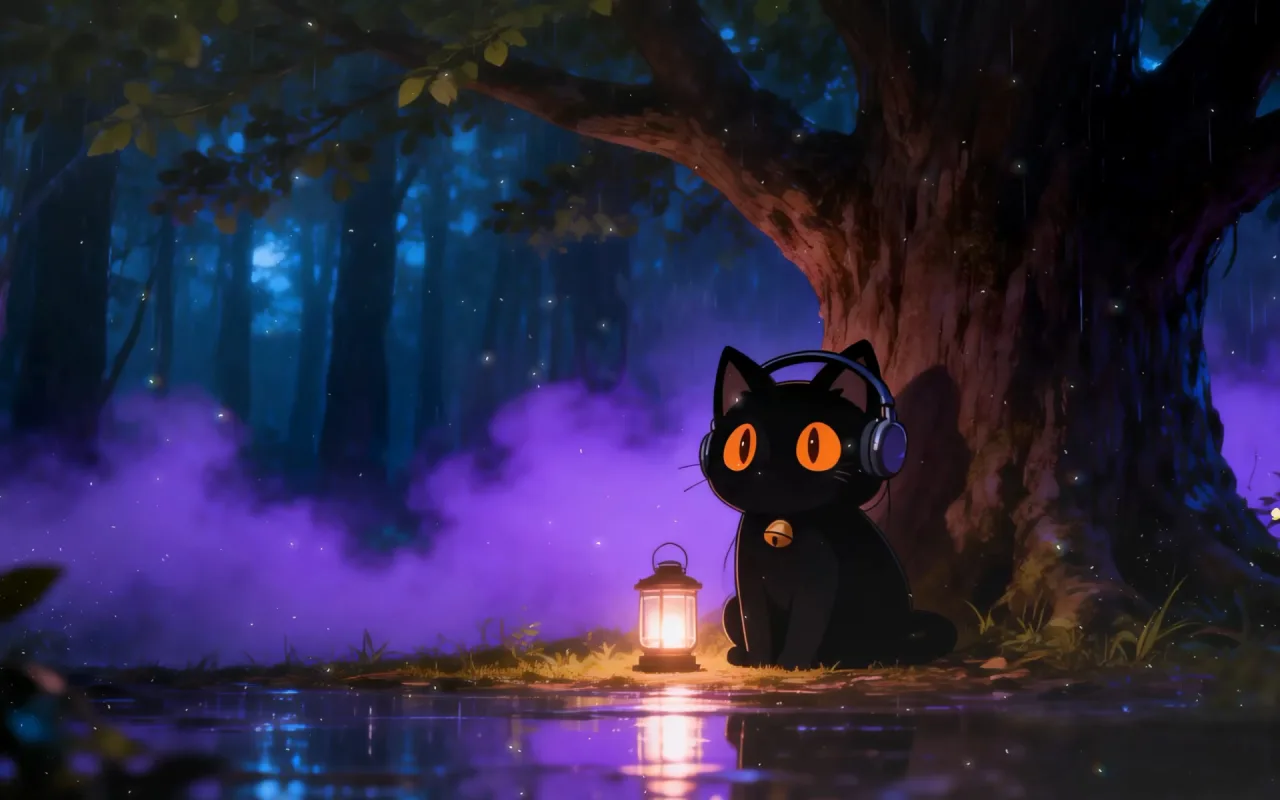 Magical Night Forest live wallpaper preview