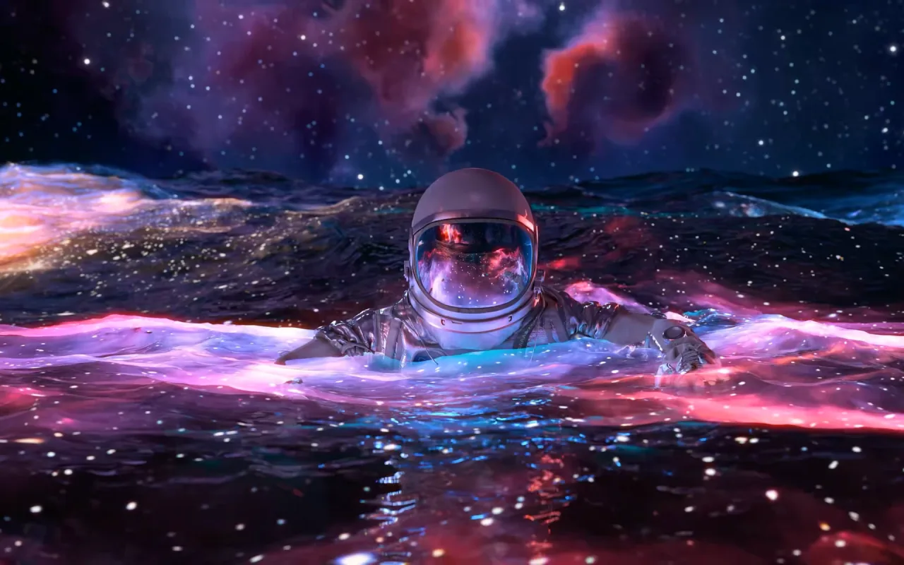Floating in Space live wallpaper preview