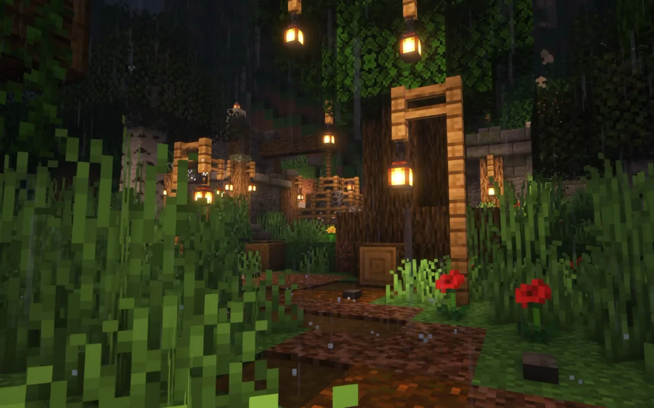 Minecraft Rainy Landscape live wallpaper preview