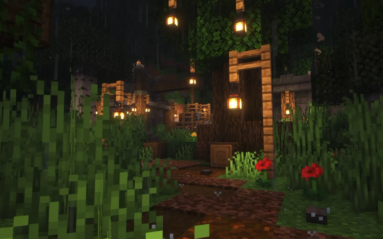Minecraft Rainy Landscape live wallpaper preview