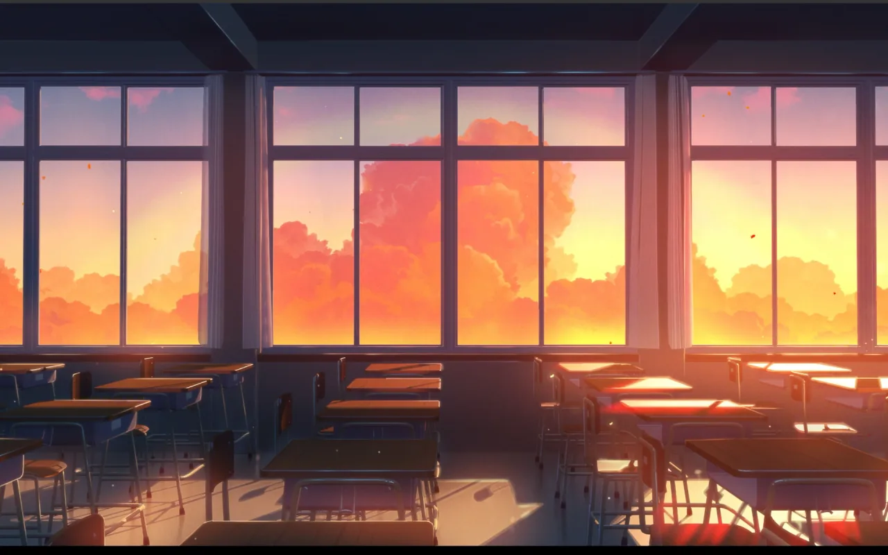 Sunset Classroom live wallpaper preview
