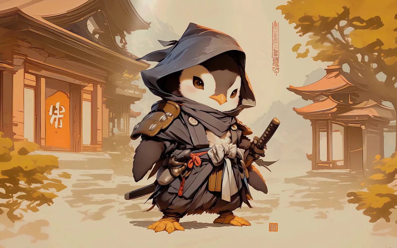 Samurai Penguin live wallpaper preview