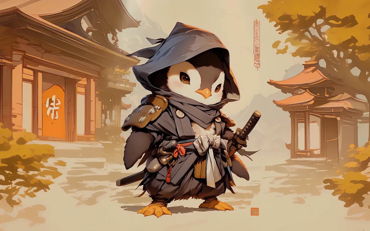 Samurai Penguin live wallpaper preview