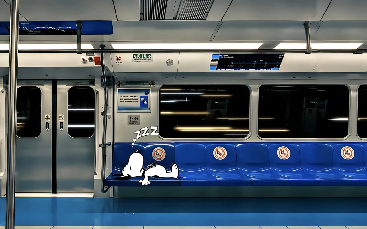 Snoopy Sleeping In Subway live wallpaper preview