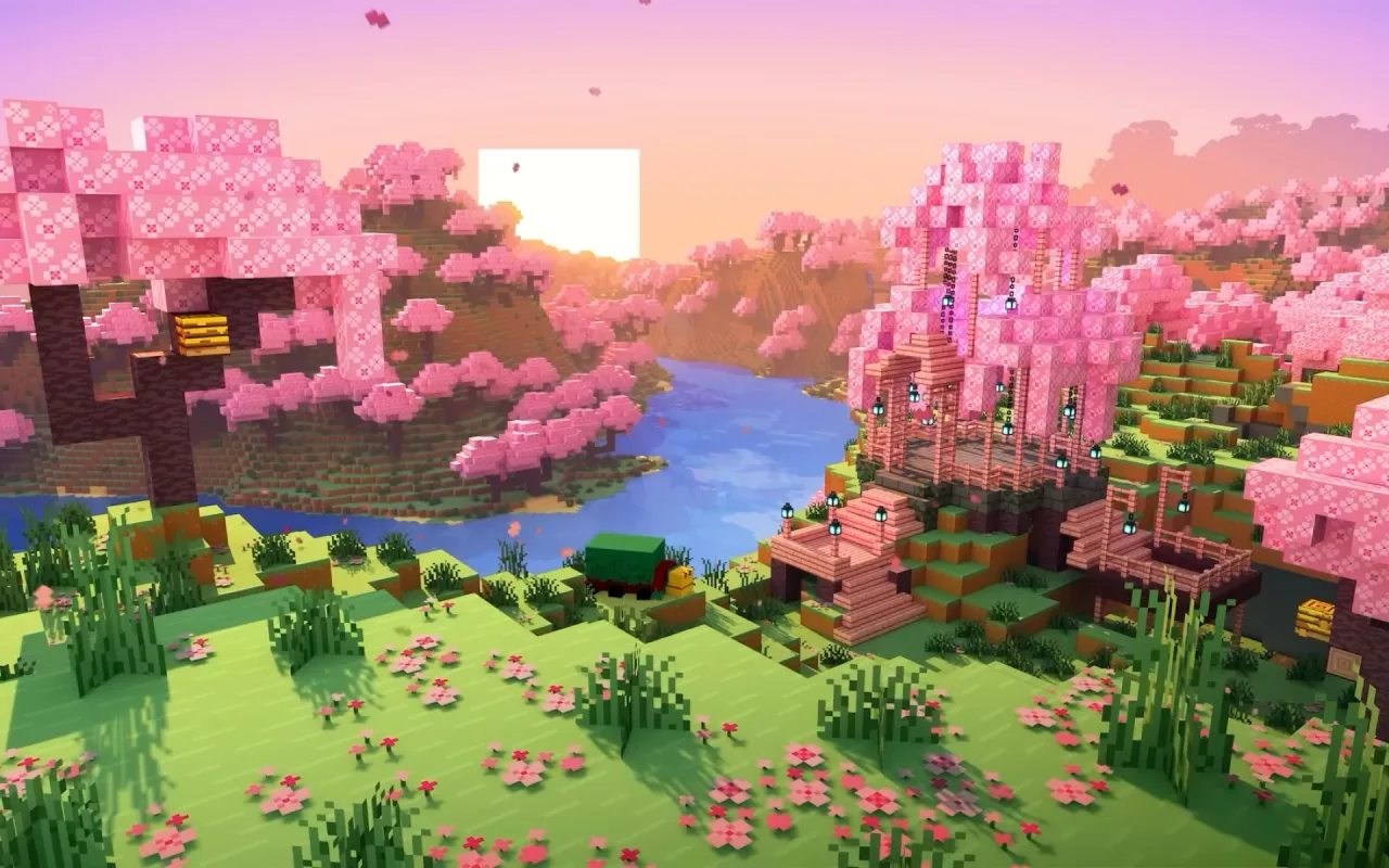 minecraft cherry live wallpaper preview