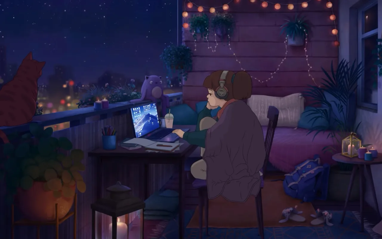 Lofi Girl Outdoor live wallpaper preview