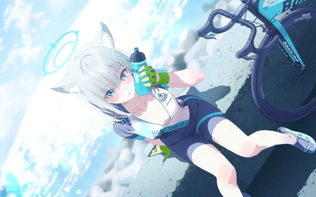 Cycling Catgirl live wallpaper preview