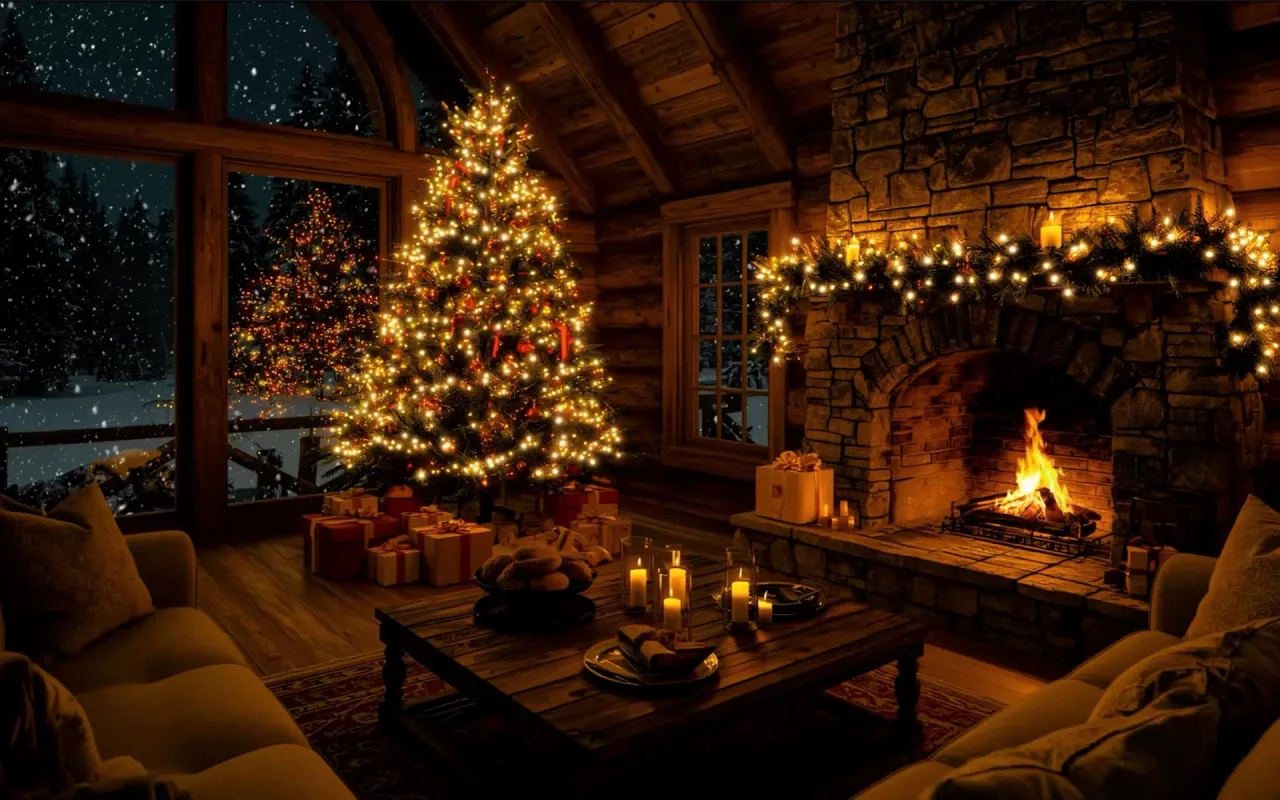 Warm Fireplace Cabin live wallpaper preview