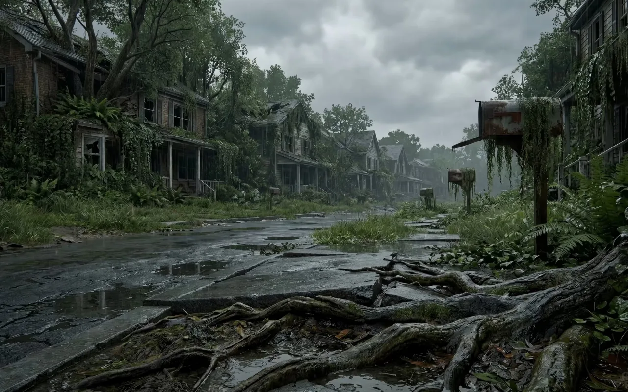 The Last Of Us: Nature Reclaiming The Apocalyptic Suburbs live wallpaper preview