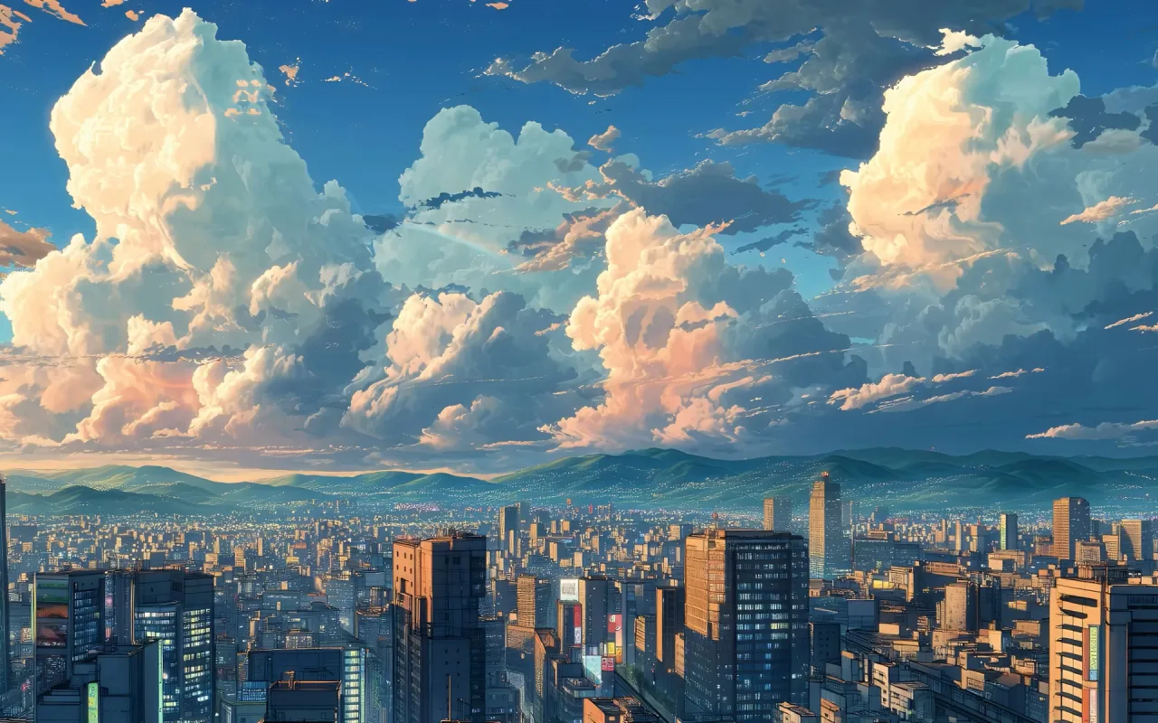 Towering Clouds above Tokyo live wallpaper preview
