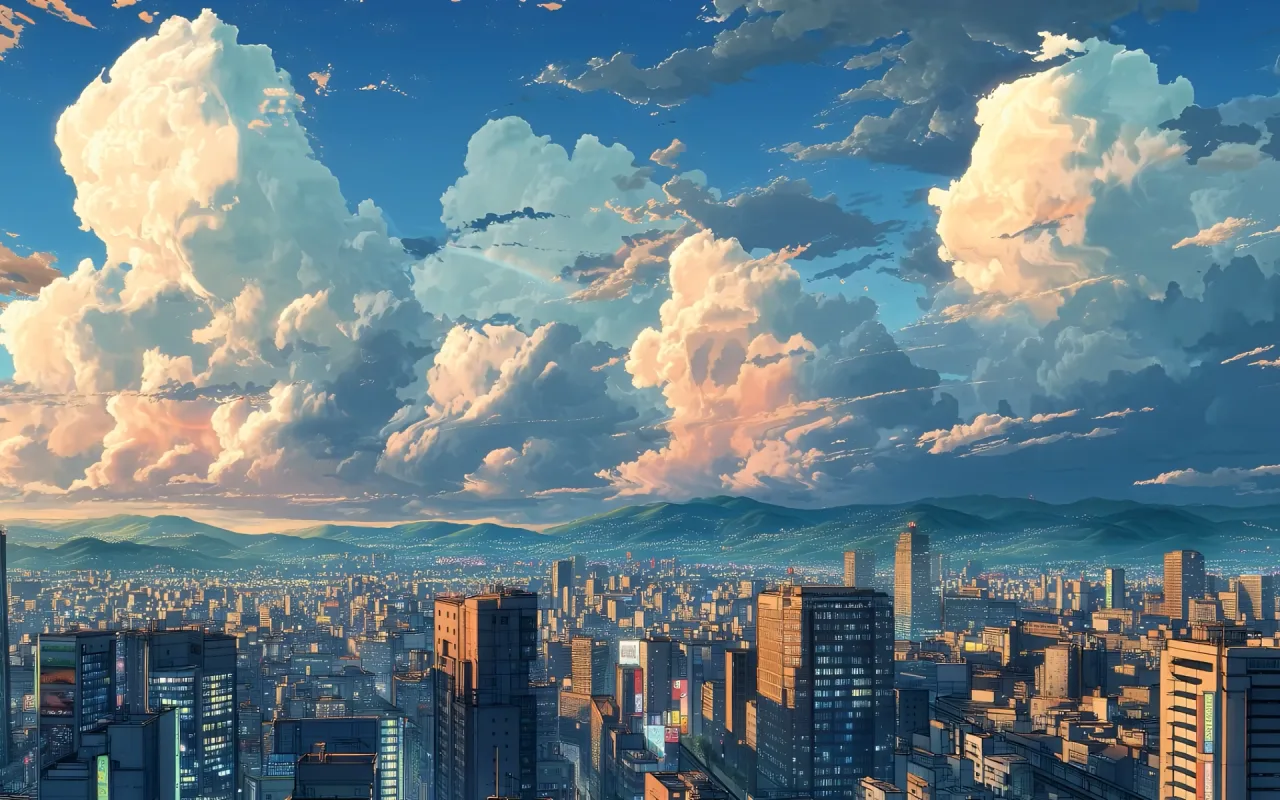 Towering Clouds above Tokyo live wallpaper preview