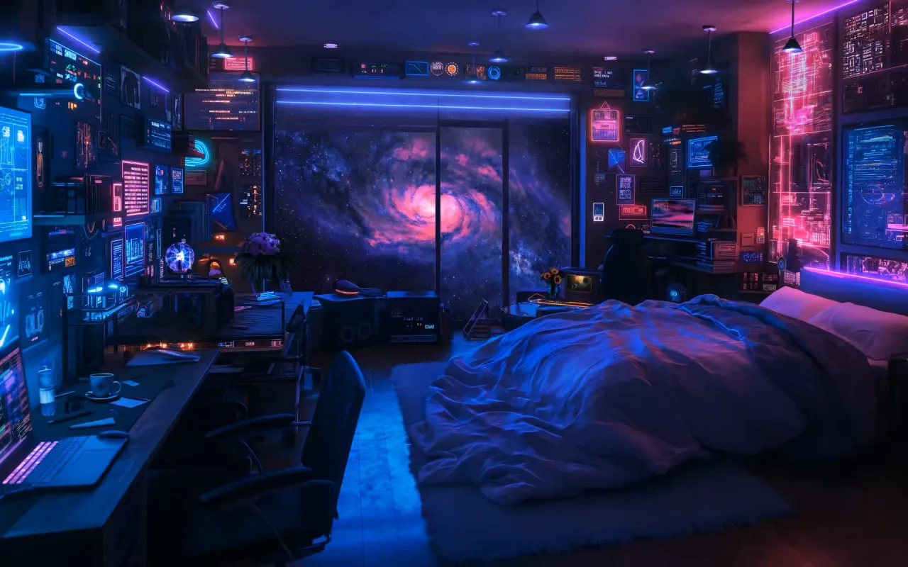 Bedroom In Space live wallpaper preview