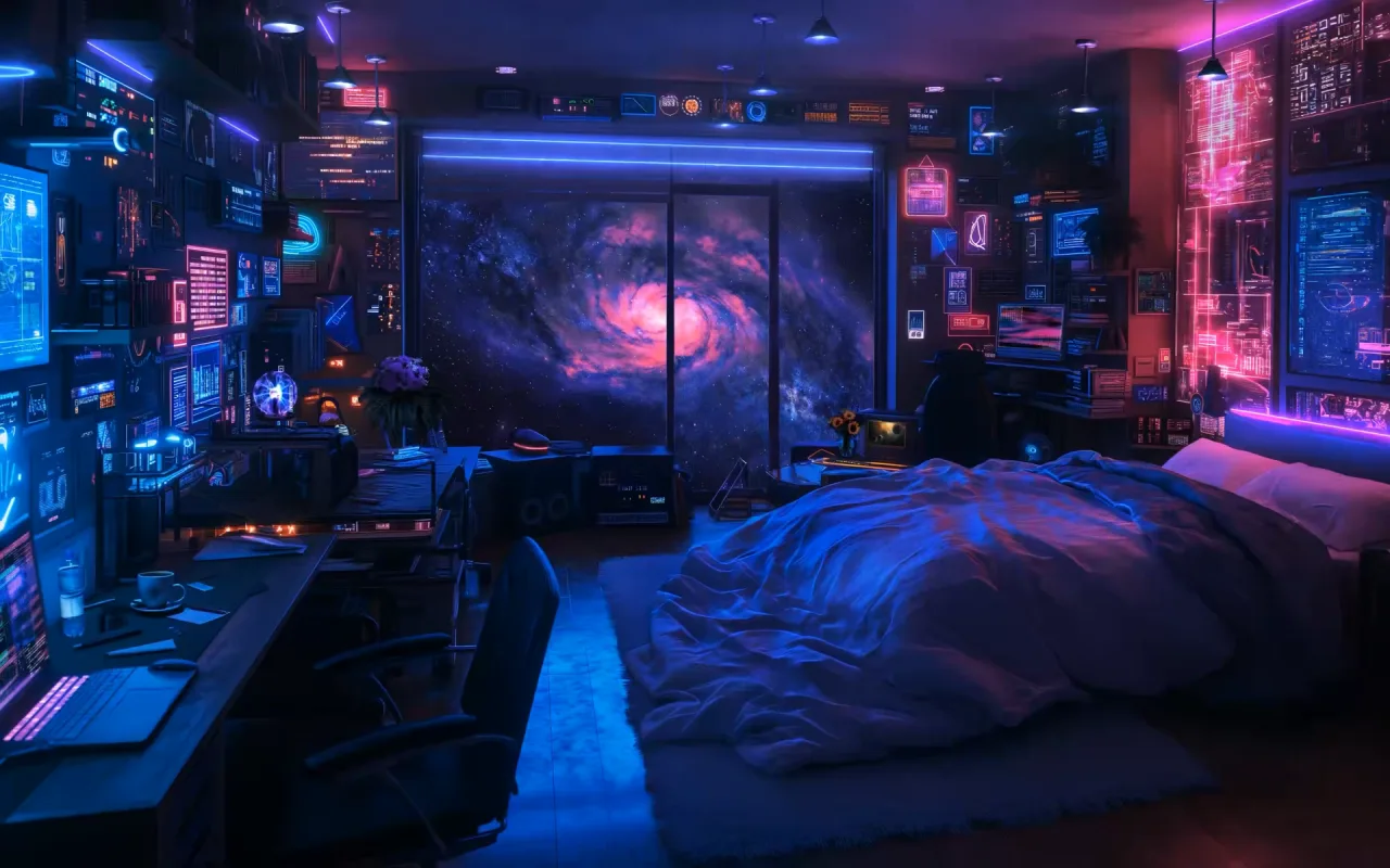 Bedroom In Space live wallpaper preview
