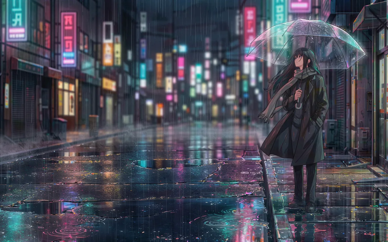 Neon Rain live wallpaper preview