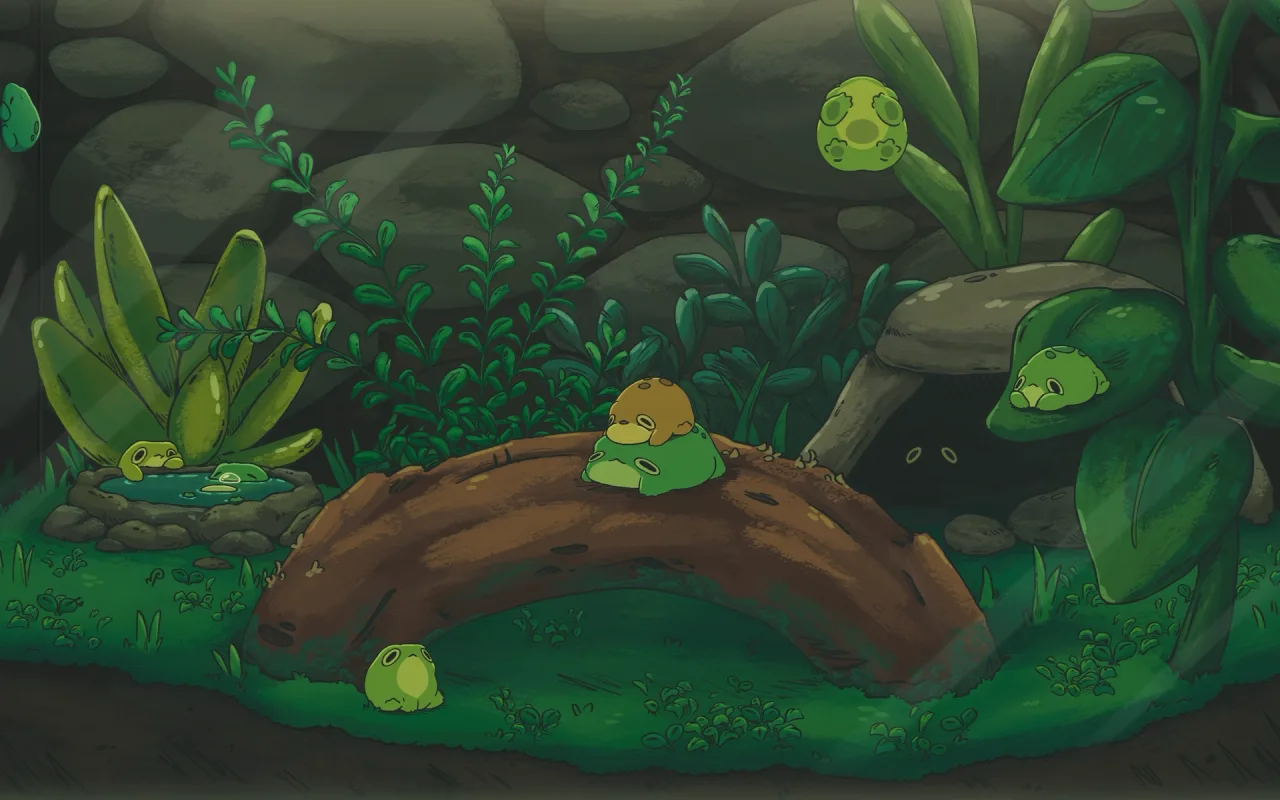 Terrarium Frogs live wallpaper preview