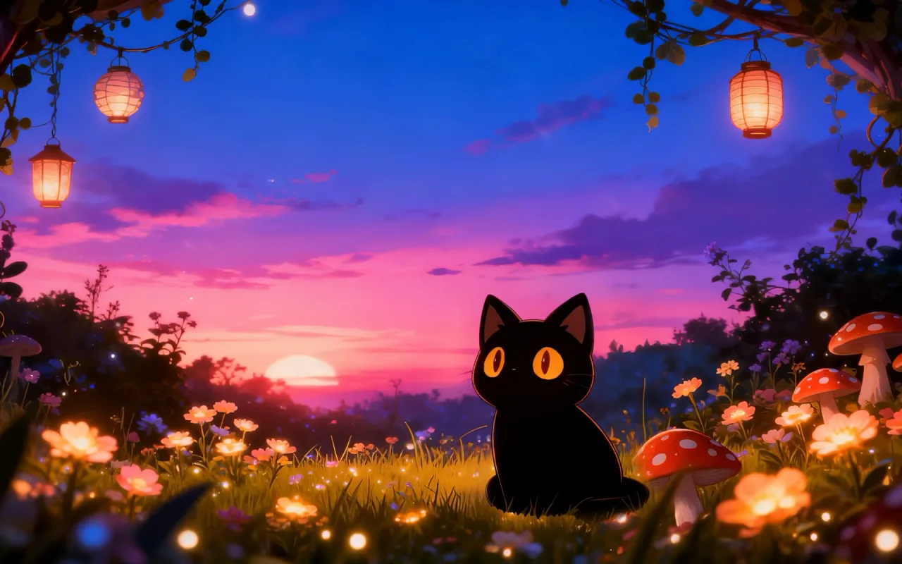 Kitty: Magical Garden live wallpaper preview