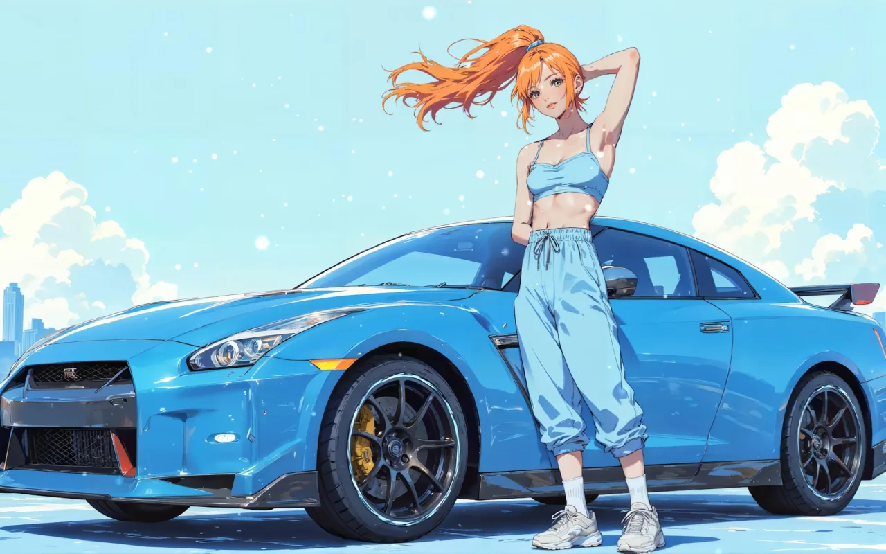 Girl With Car live wallpaper preview