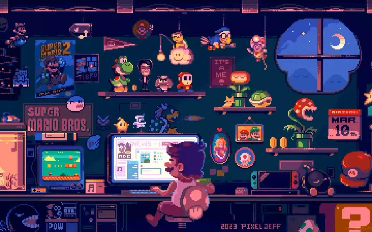 Mario Pixel Art live wallpaper preview