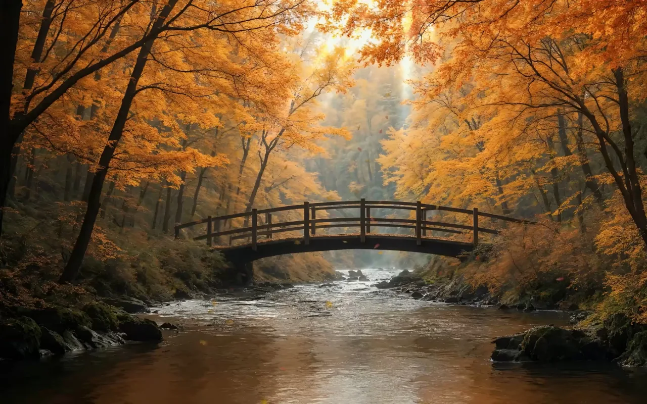 Autumn Bridge live wallpaper preview