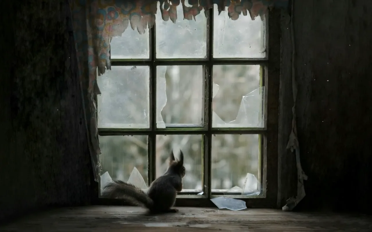 Squirrel Rainy Day live wallpaper preview