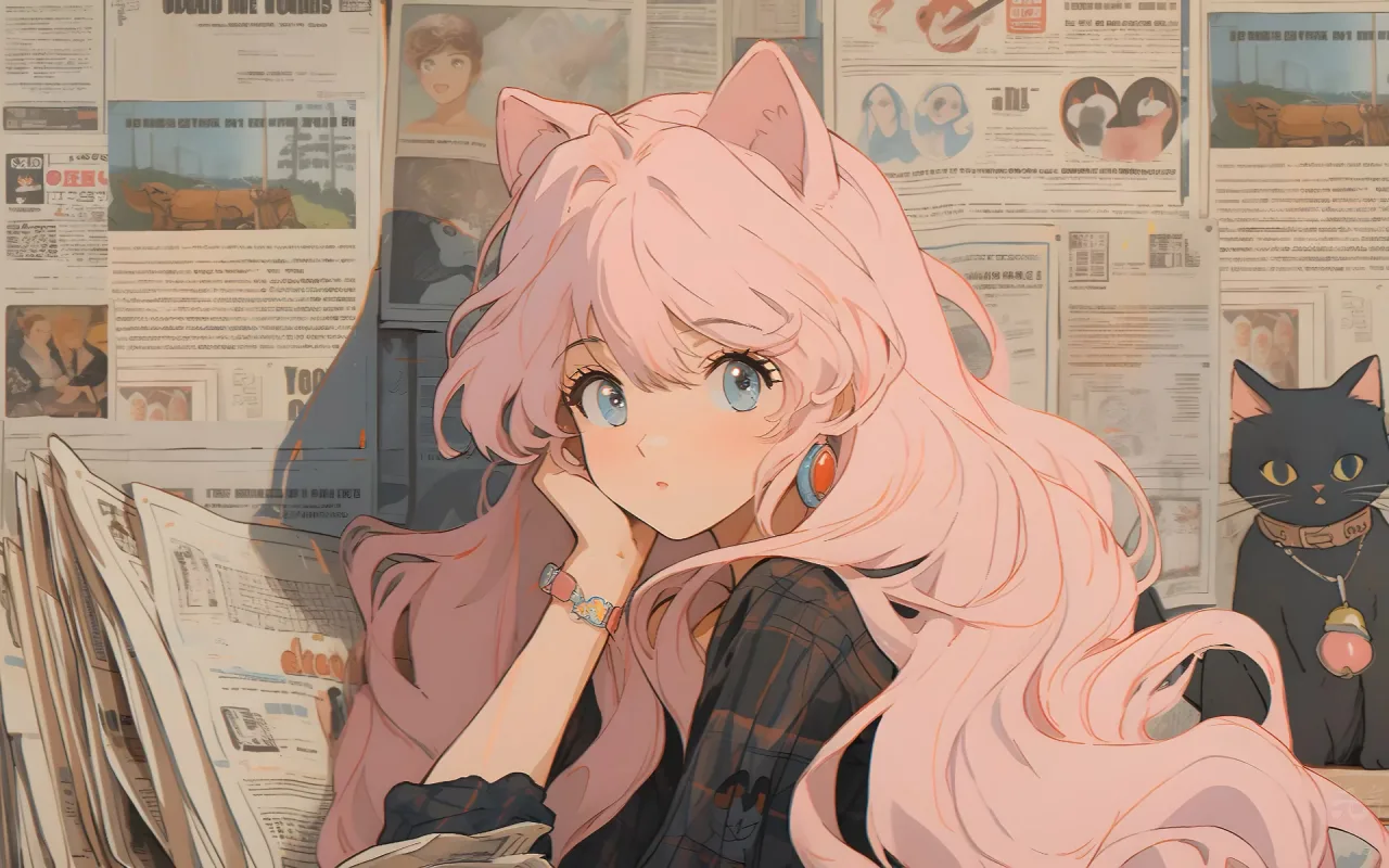 Pink Hair Cat Girl live wallpaper preview