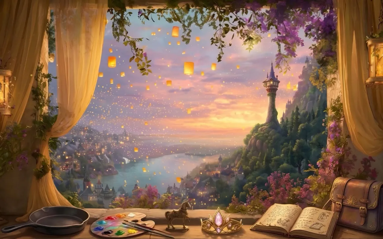 Tangled: Rapunzel’s Tower at Sunset live wallpaper preview