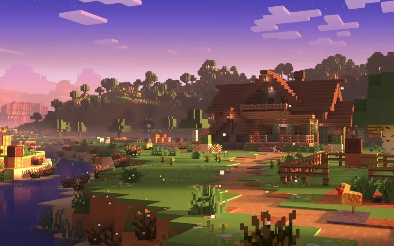 Minecraft Lazy Farm Morning live wallpaper preview