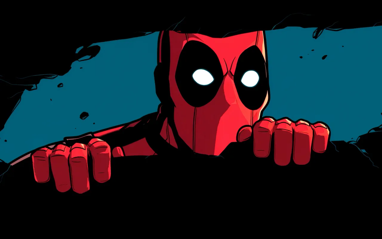 Deadpool Peeking Over Wall live wallpaper preview