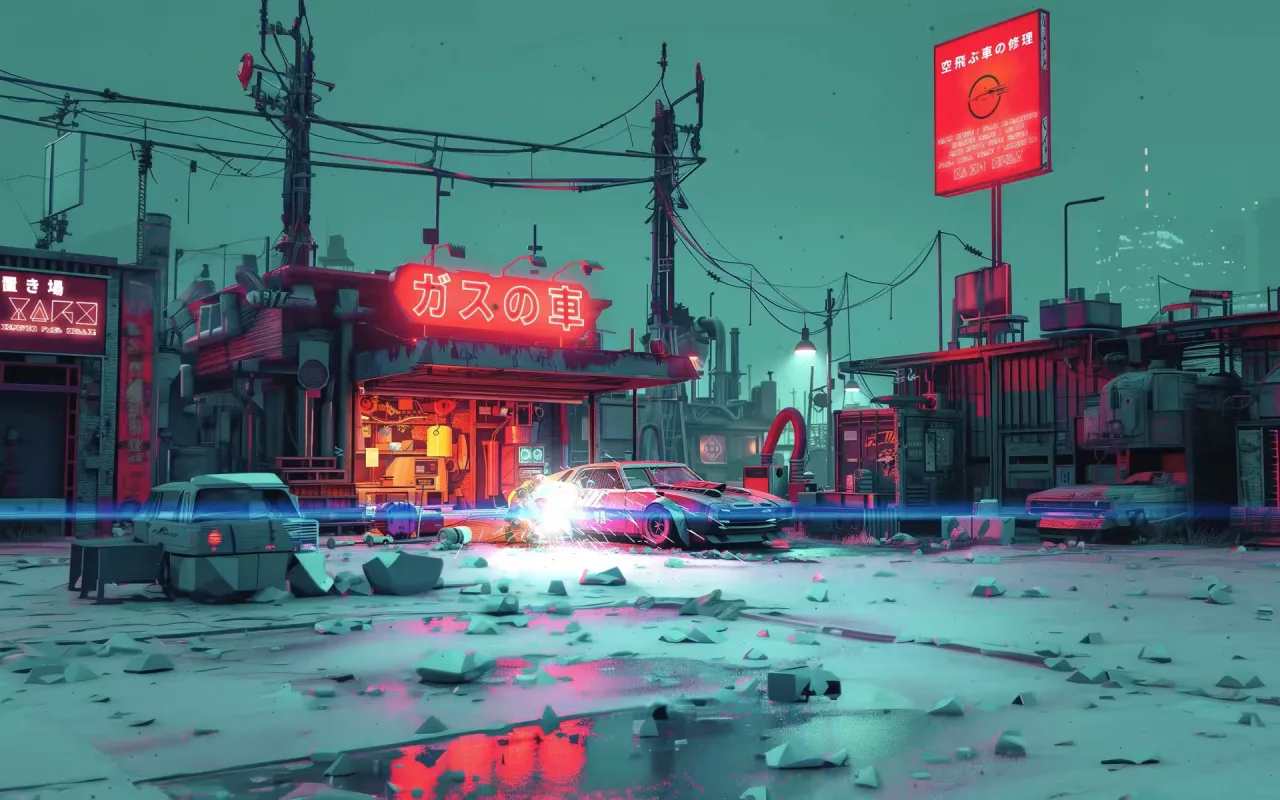 Cyberpunk Scrapyard live wallpaper preview