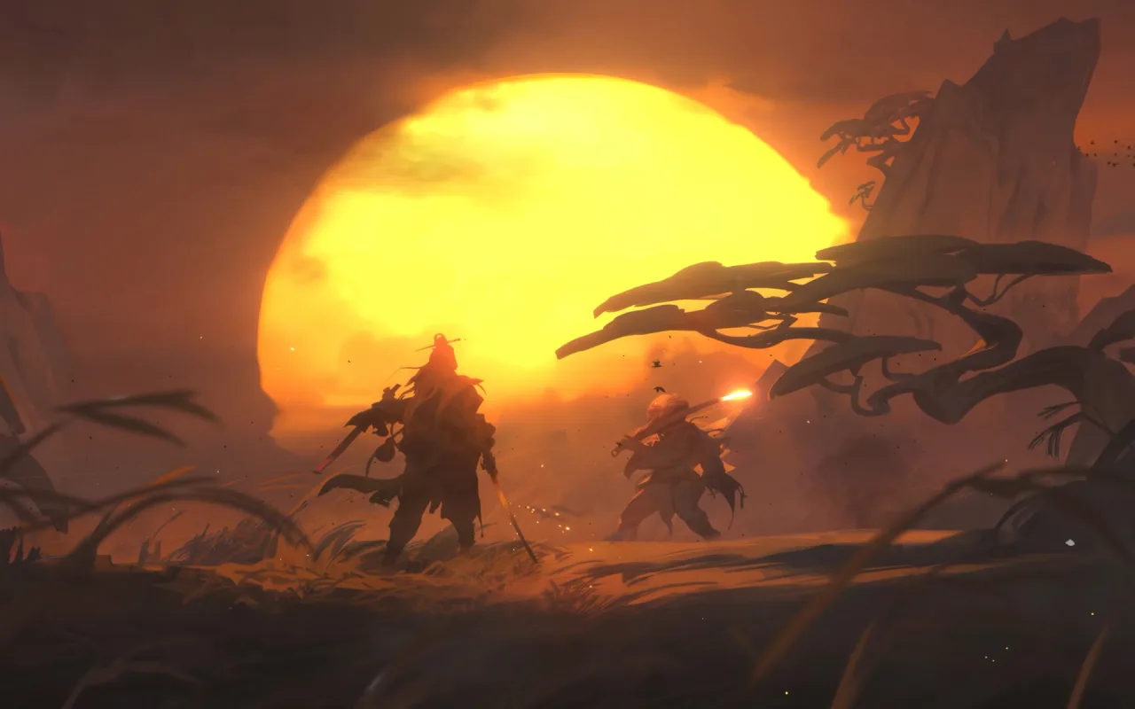 Sunset Samurai Blade Duel live wallpaper preview