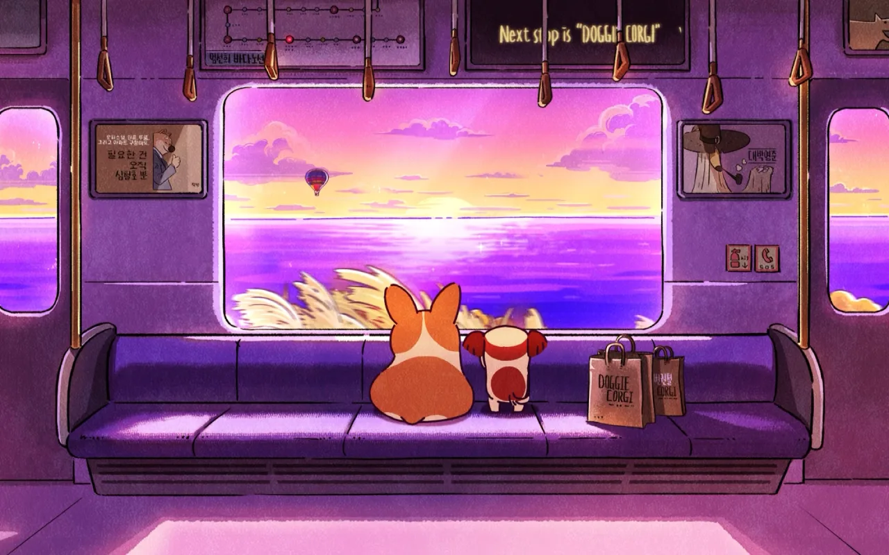 Corgi Train live wallpaper preview