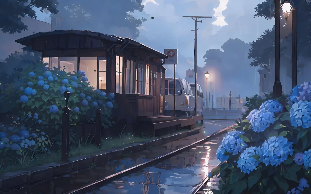 Japan Rain live wallpaper preview