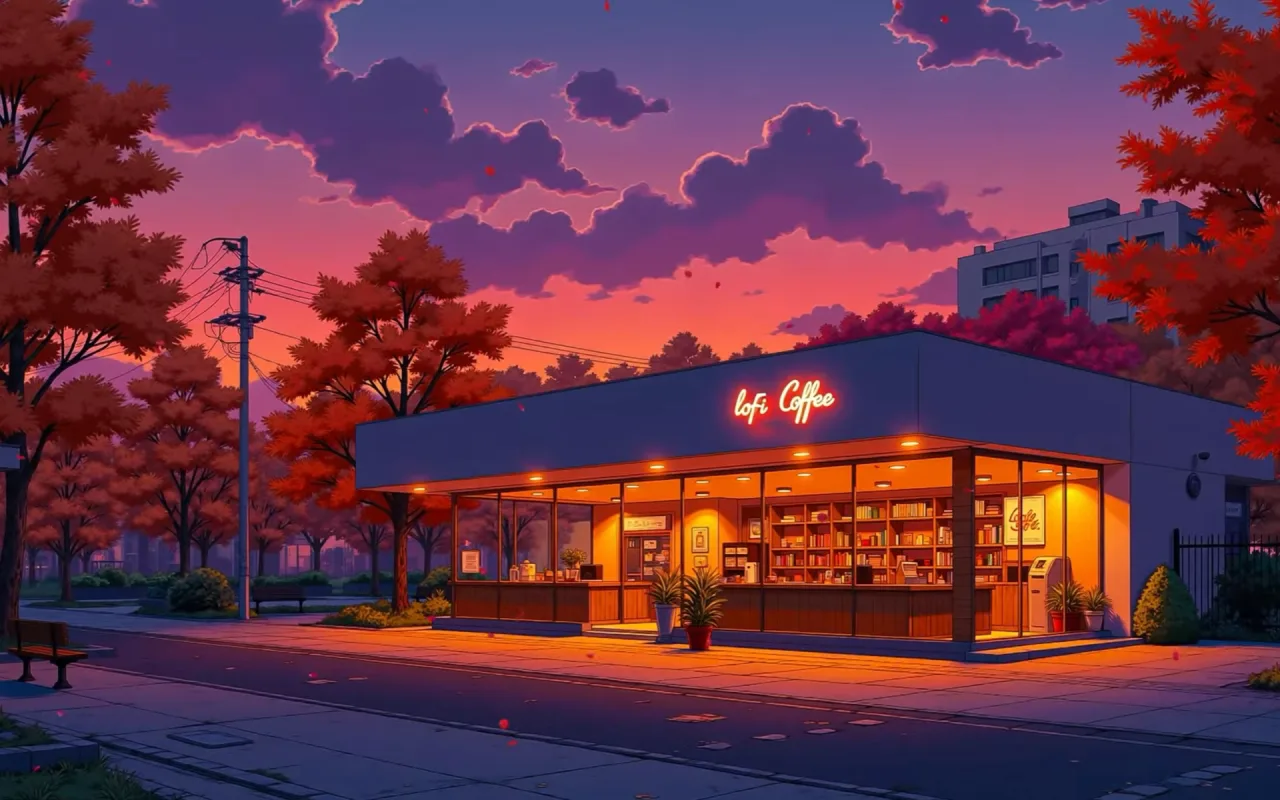 Autumn Park Café live wallpaper preview
