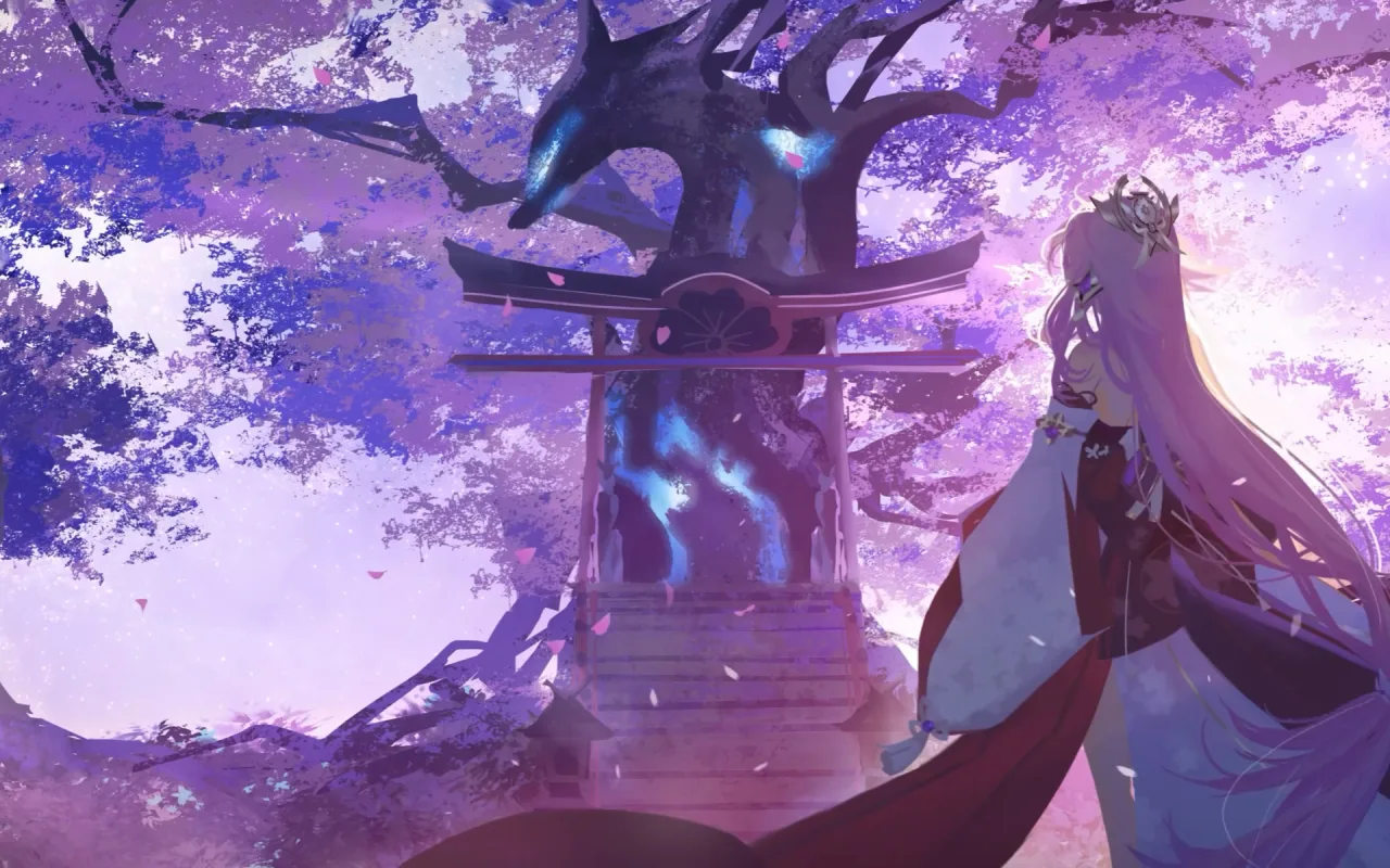 Yae Miko Shrine live wallpaper preview