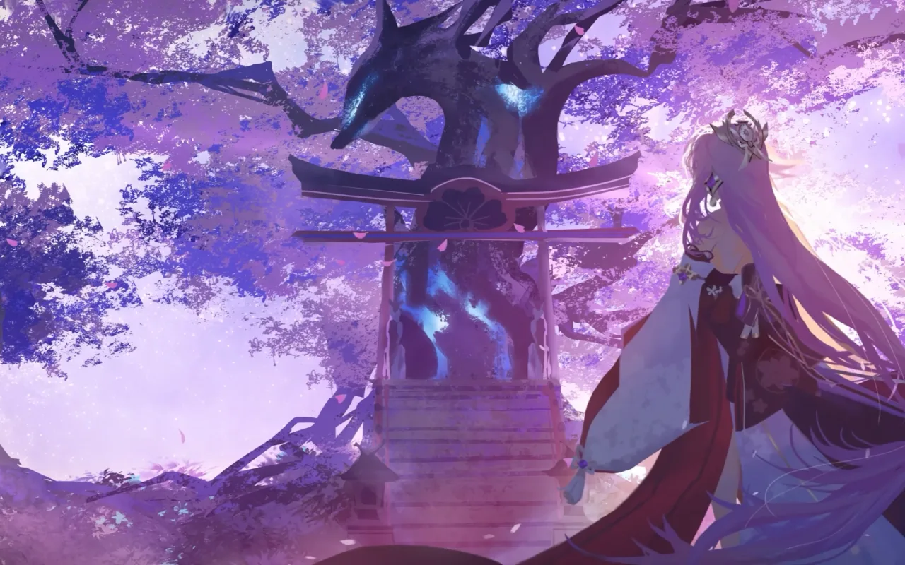 Yae Miko Shrine live wallpaper preview