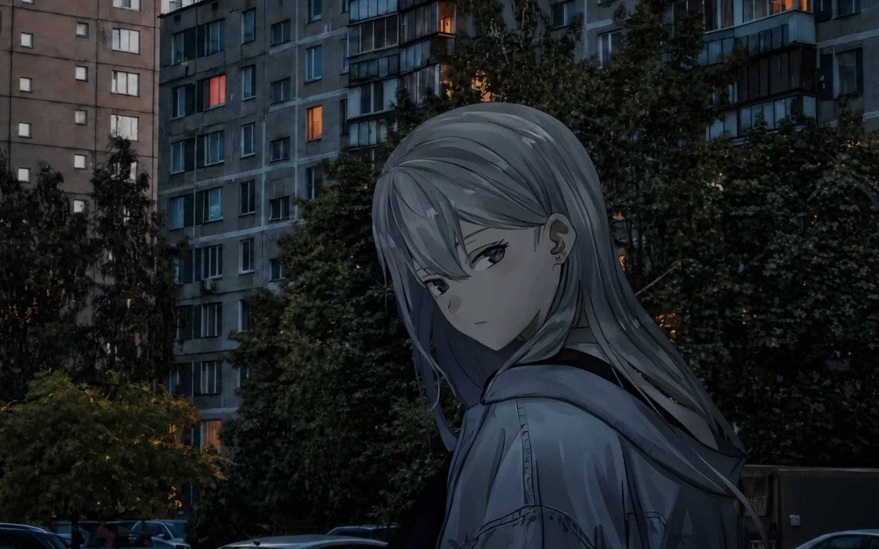 Girl's Troubled Gaze live wallpaper preview