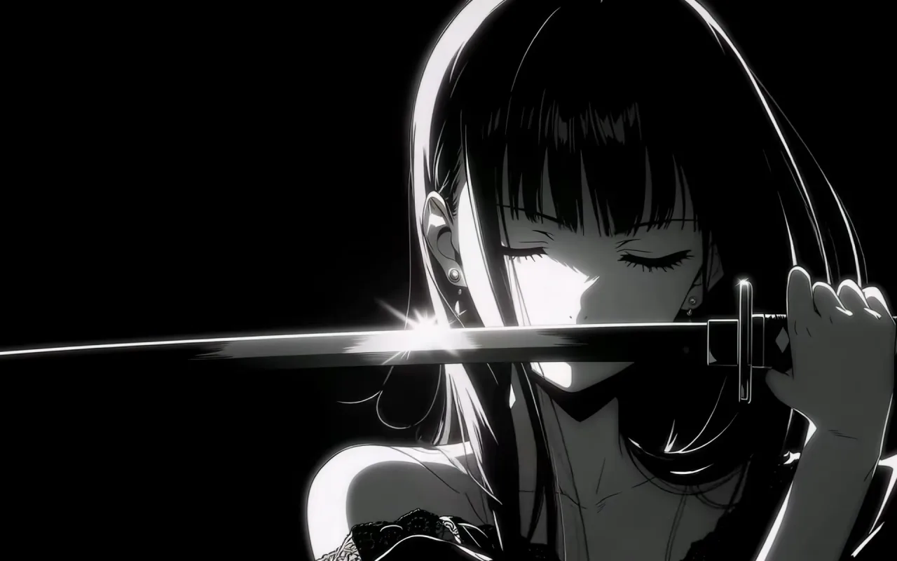 Monochrome Katana live wallpaper preview