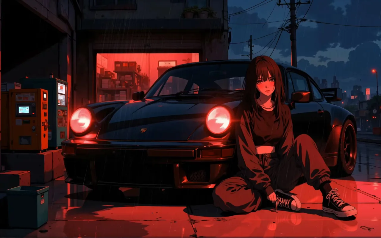 Osaka Midnight Porsche 911 live wallpaper preview