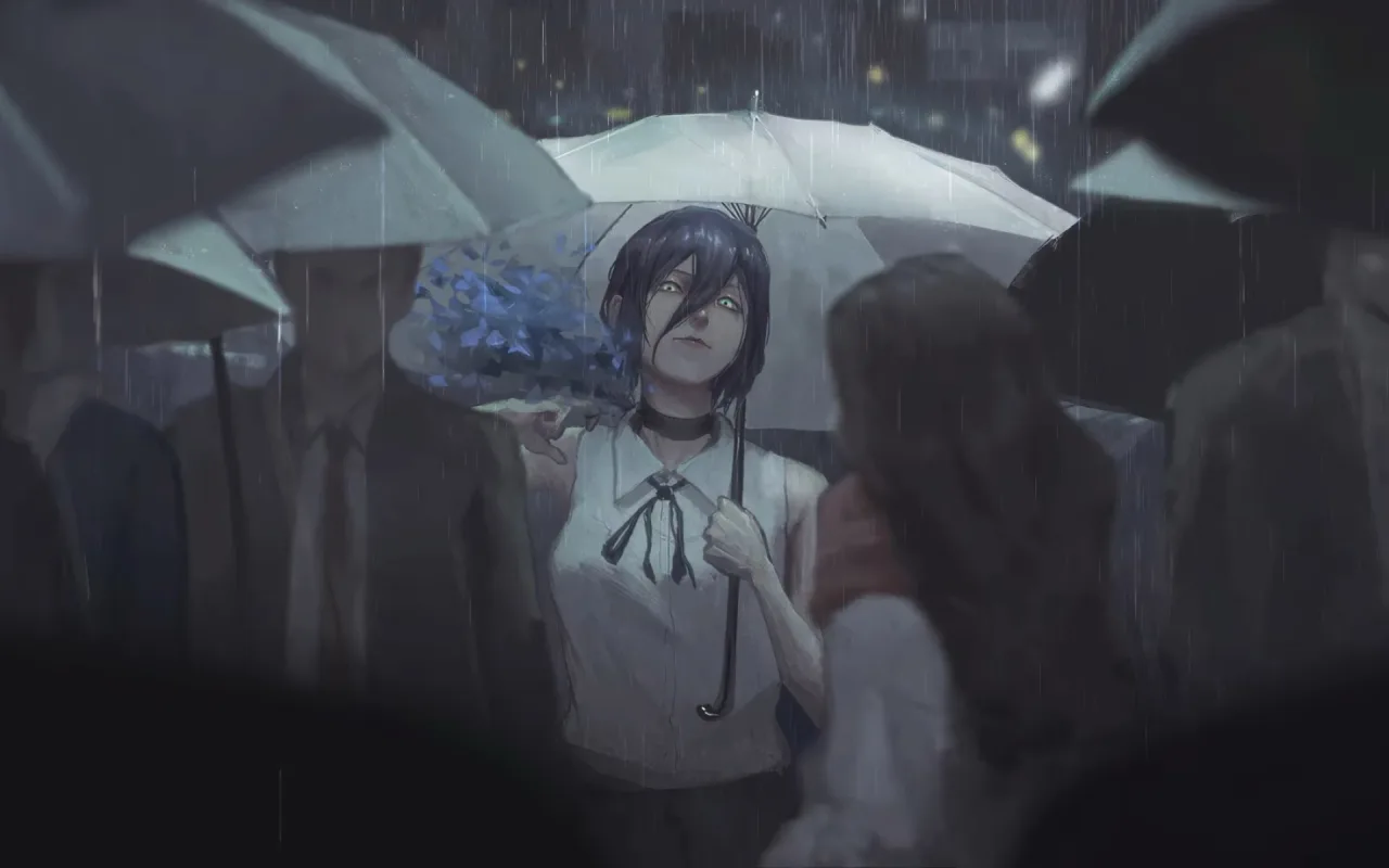 Reze's Rain-washed Gaze live wallpaper preview