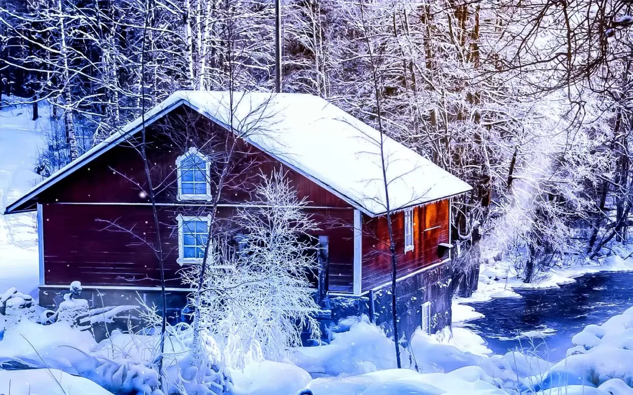 Red Cabin live wallpaper preview