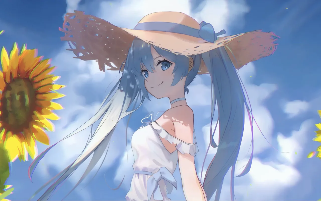 Miku Sunflower live wallpaper preview