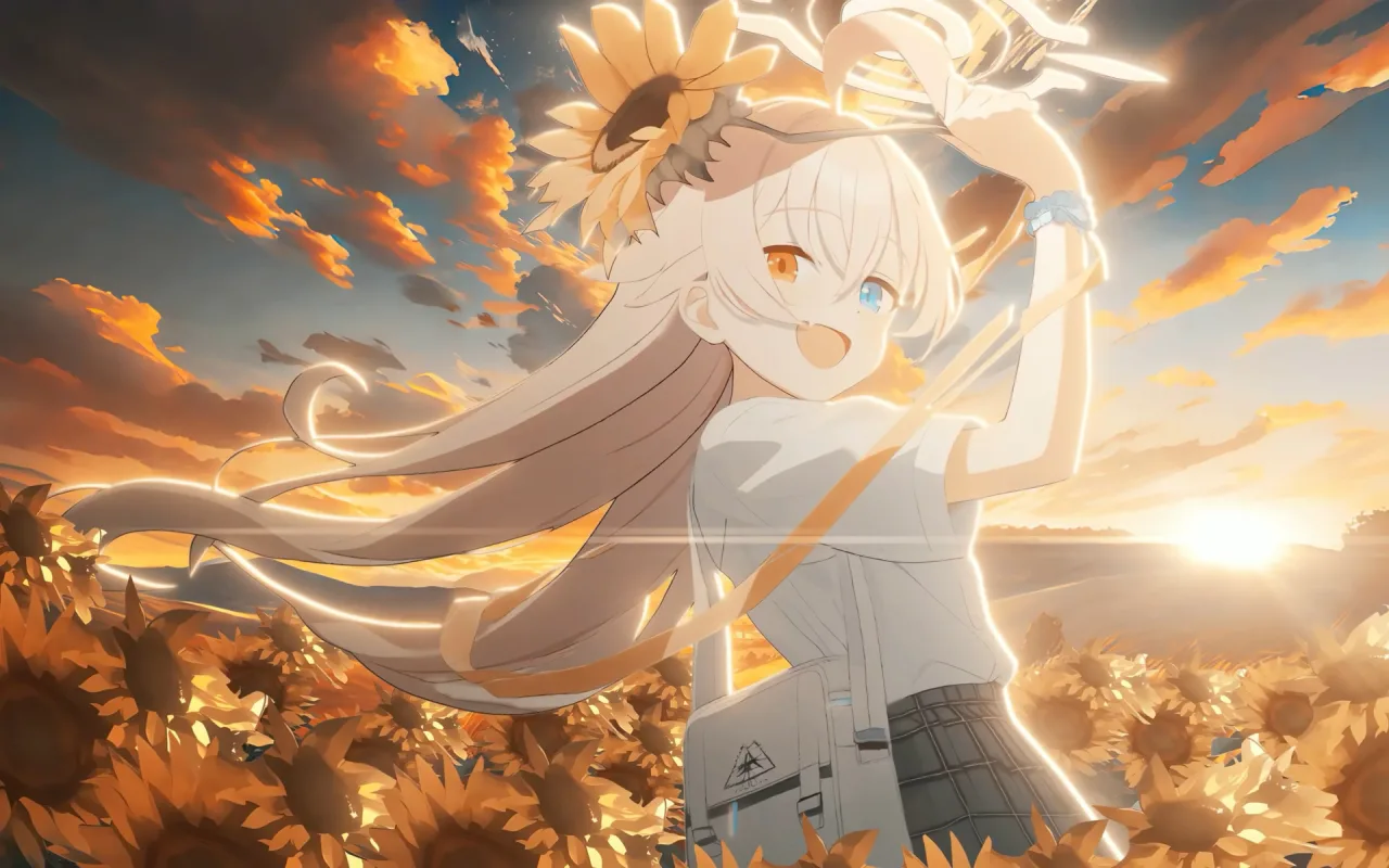 Hoshino Sunset Sunflowers live wallpaper preview