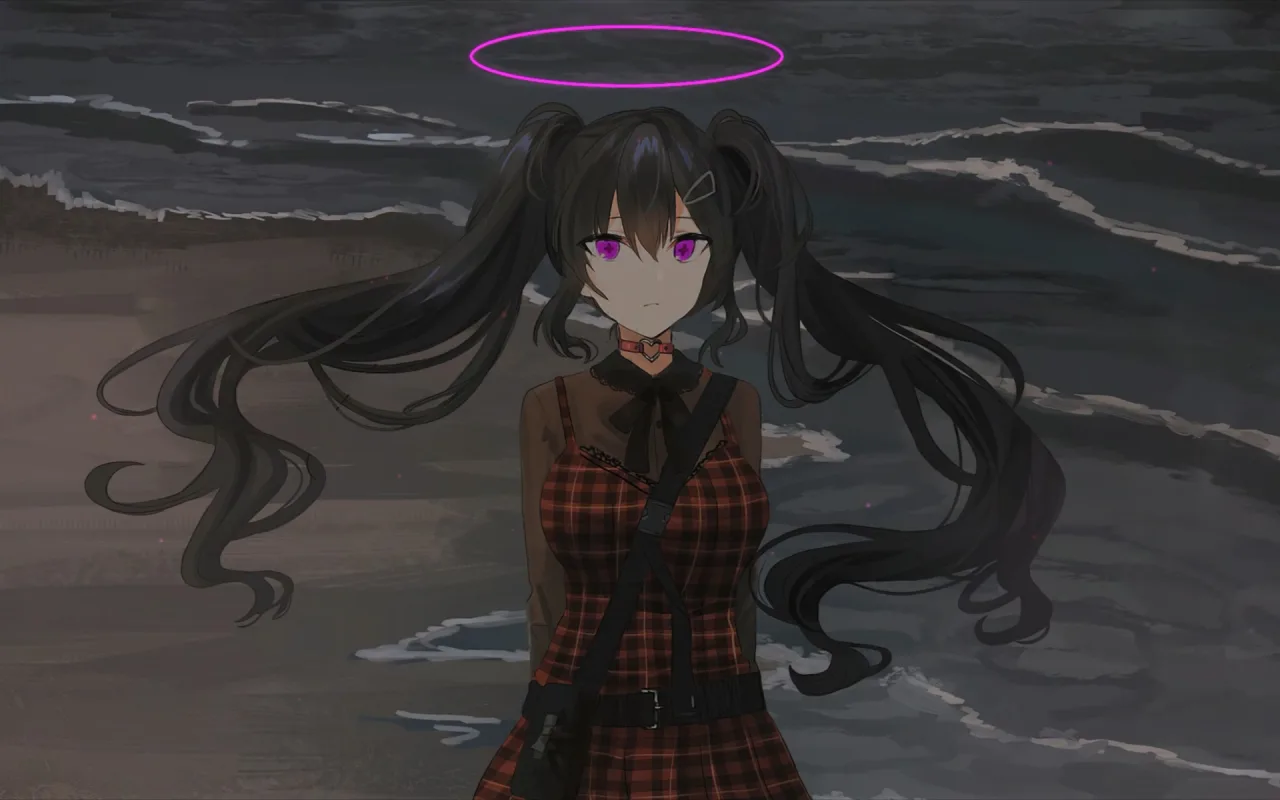 Anime Girl on Beach live wallpaper preview