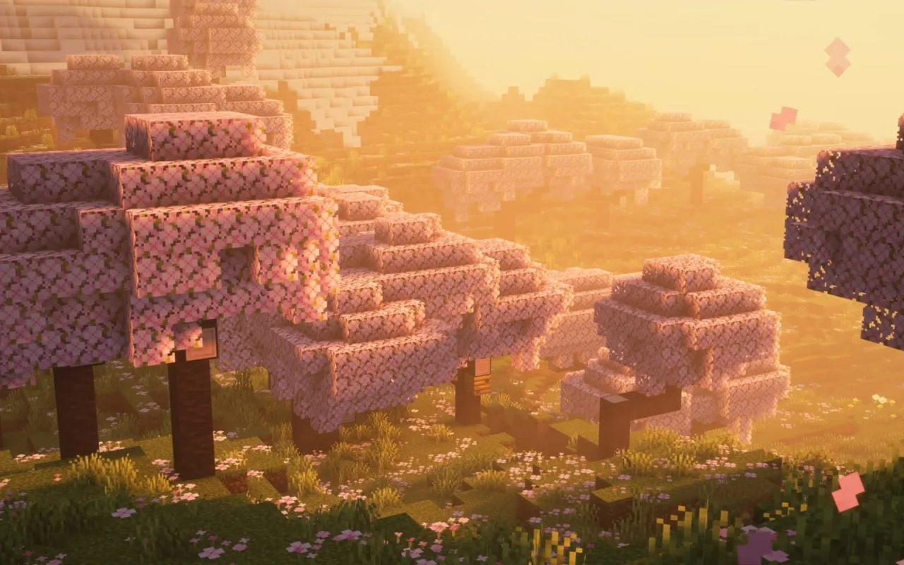 Minecraft Cherry Blossoms live wallpaper preview