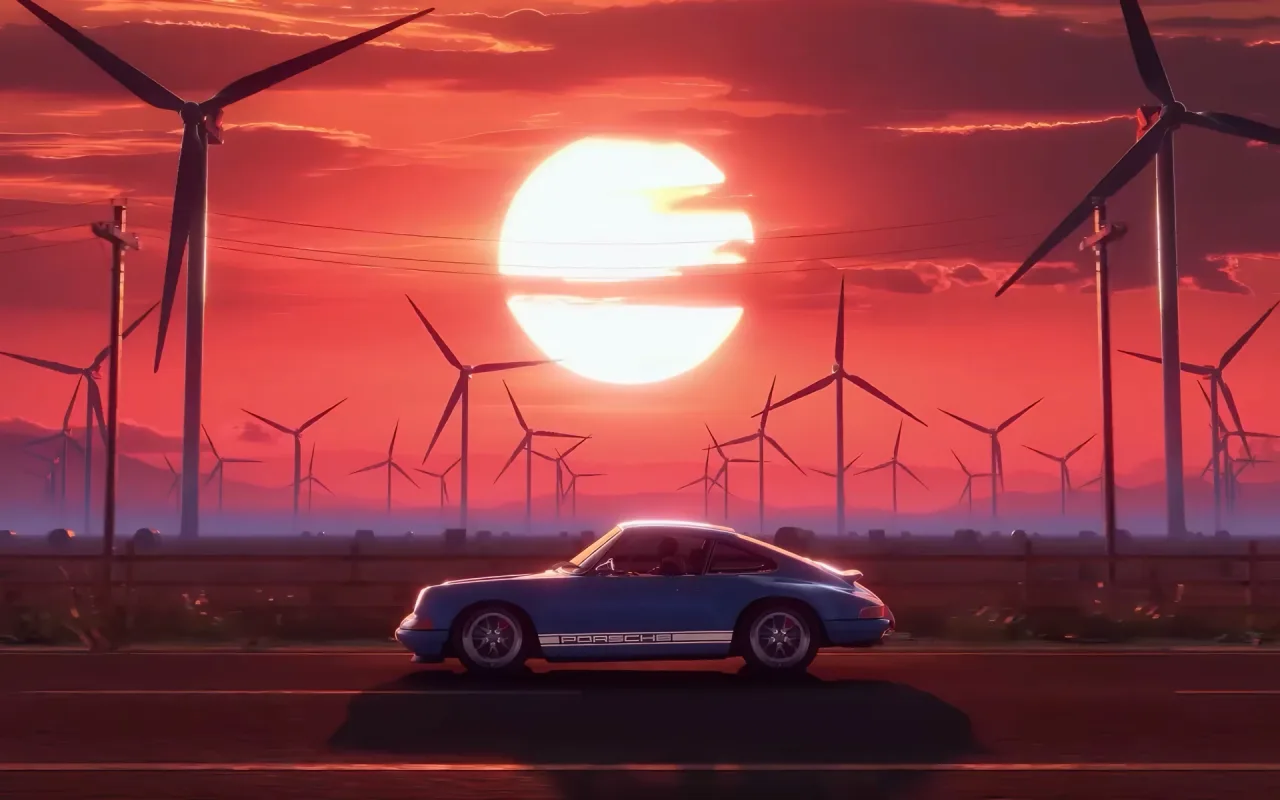 Evening Drive w/Windmills live wallpaper preview