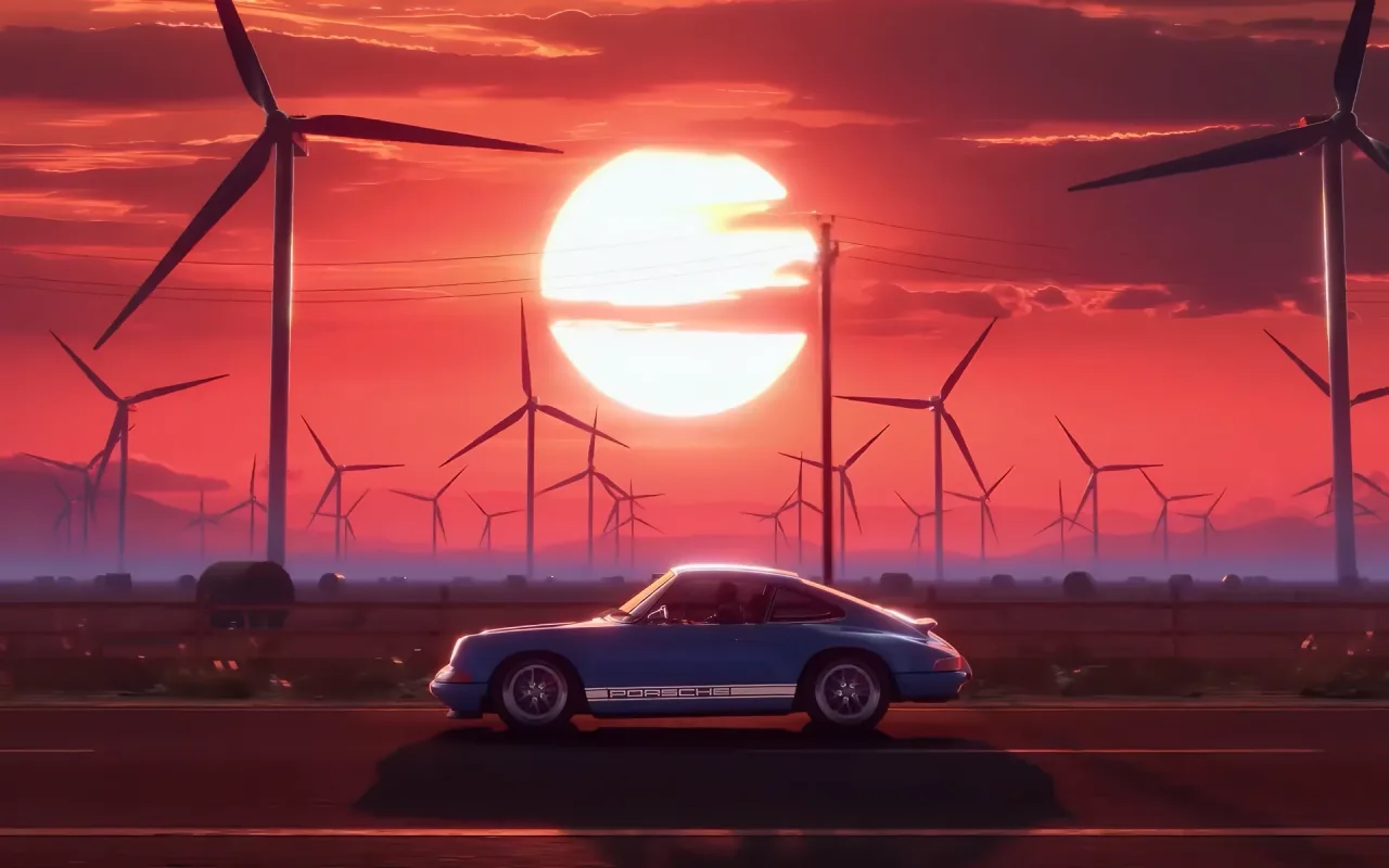 Evening Drive w/Windmills live wallpaper preview
