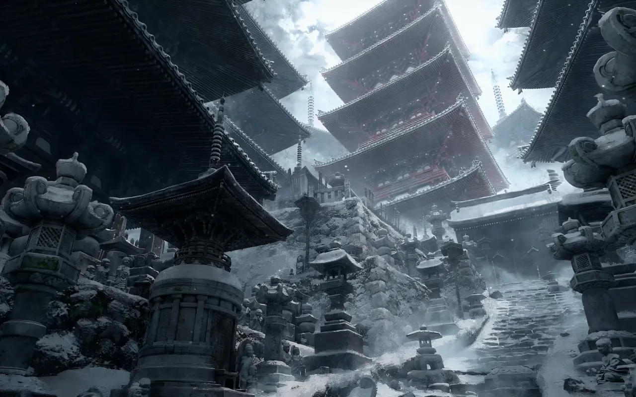 Temple Ruins in Winter live wallpaper preview