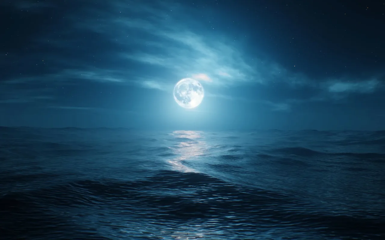 Full Moon Above Calm Sea live wallpaper preview