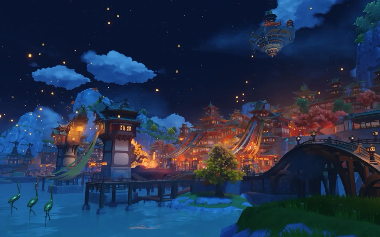 Liyue Lantern Rite Genshin Impact live wallpaper preview